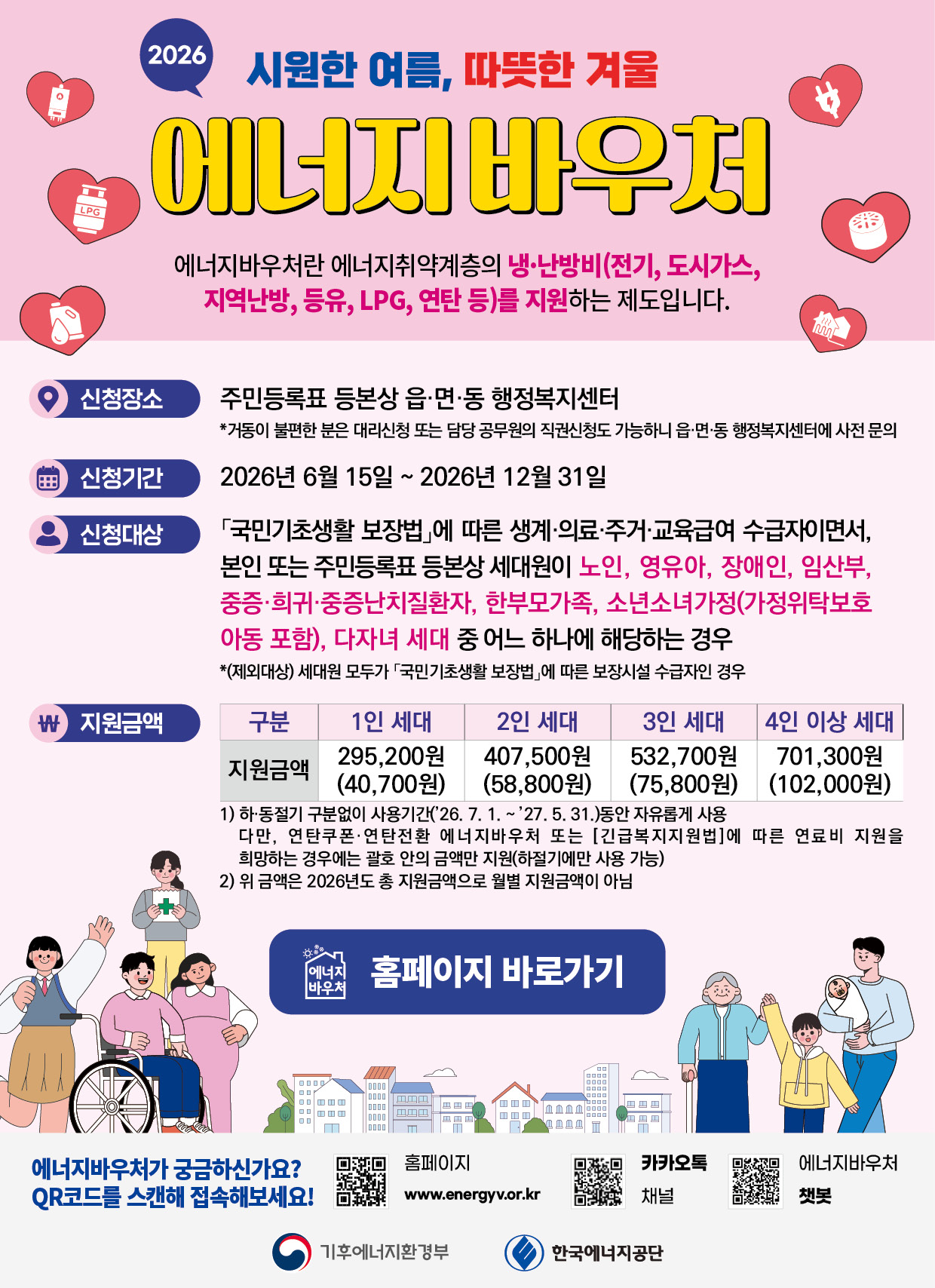 에너지바우처 신청자격을 안내하는 한국에너지공단 로고