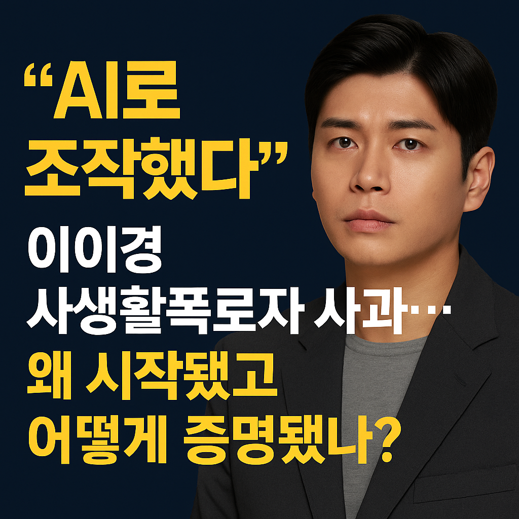 “AI로 조작했다” 이이경 사생활폭로자 사과…왜 시작됐고 어떻게 증명됐나?