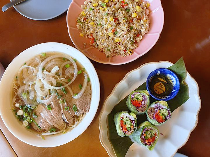 퍼보-스프링롤-햄볶음밥