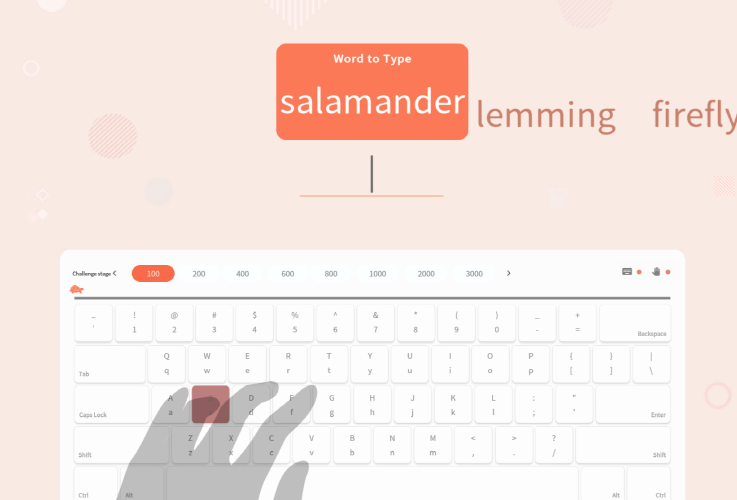 한컴타자연습 바로가기 무료버전과 관련한 낱말연습화면 캡처