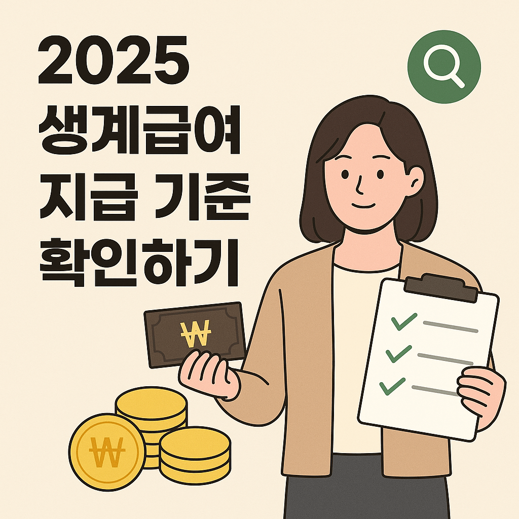2025 생계급여 지급 기준 확인하기