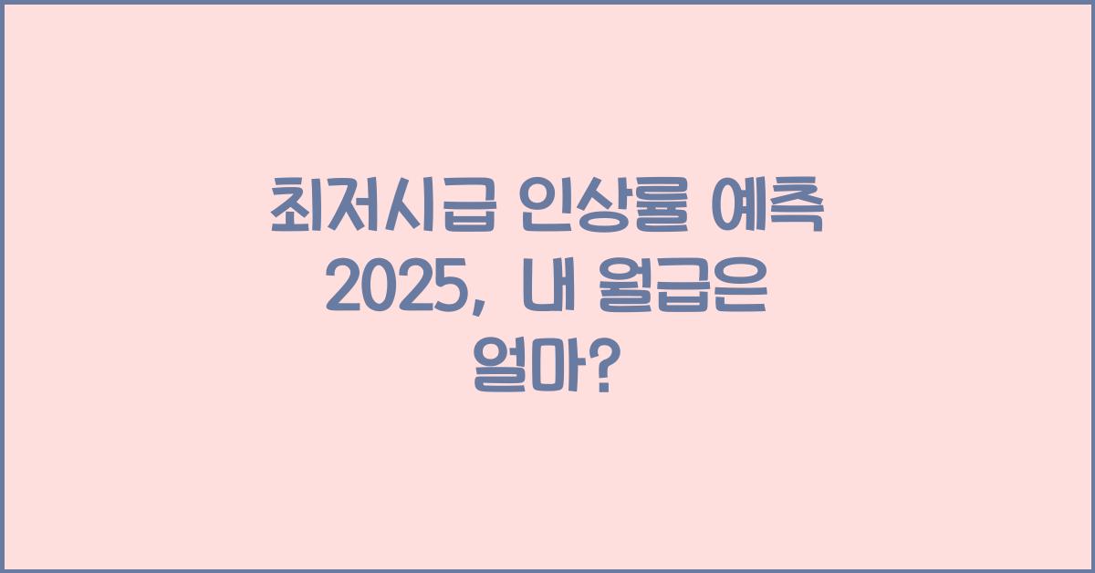 최저시급 인상률 예측 2025