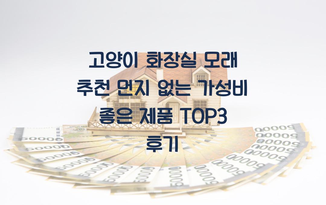 고양이 화장실 모래 추천! 먼지 없는 가성비 좋은 제품 TOP3