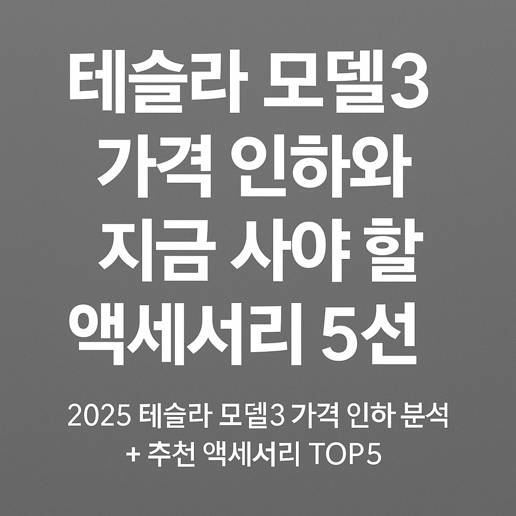 테슬라 모델3 가격 인하와 지금 사야 할 액세서리 5선