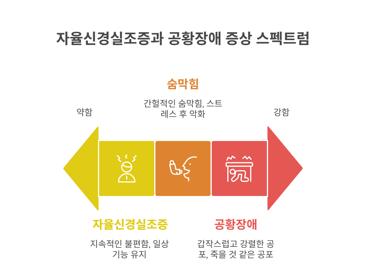 자율신경실조증 주요 증상 비교 정리표