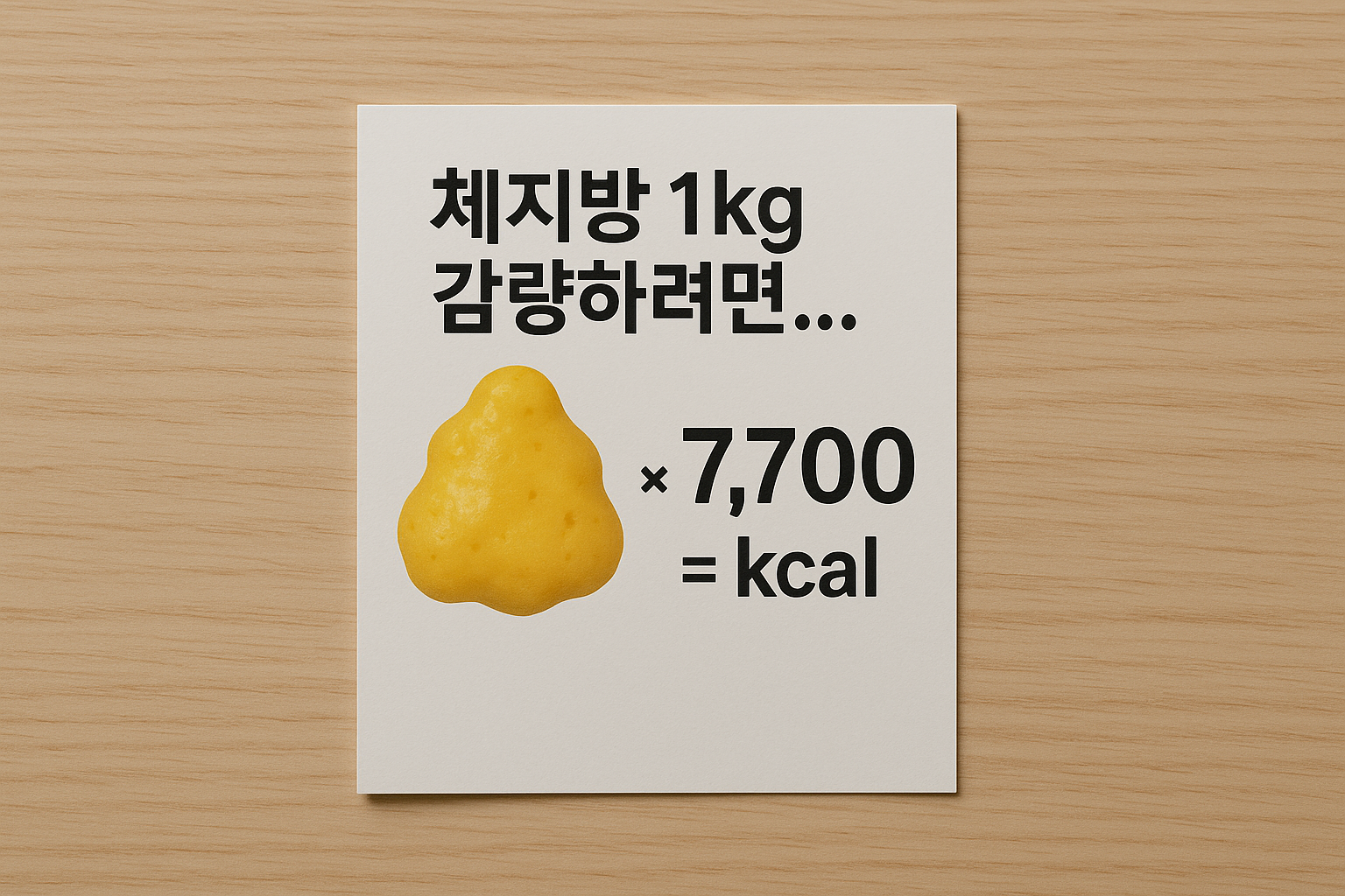 1.체지방 1kg 빼려면 몇 칼로리를 소모해야 할까?