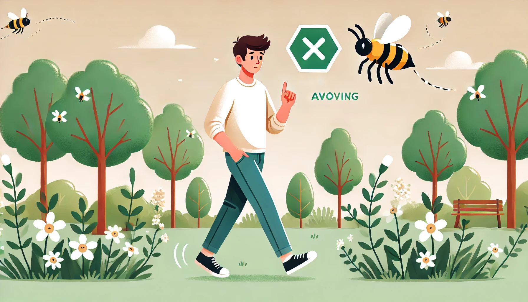 벌을 천천히 피하는 모습