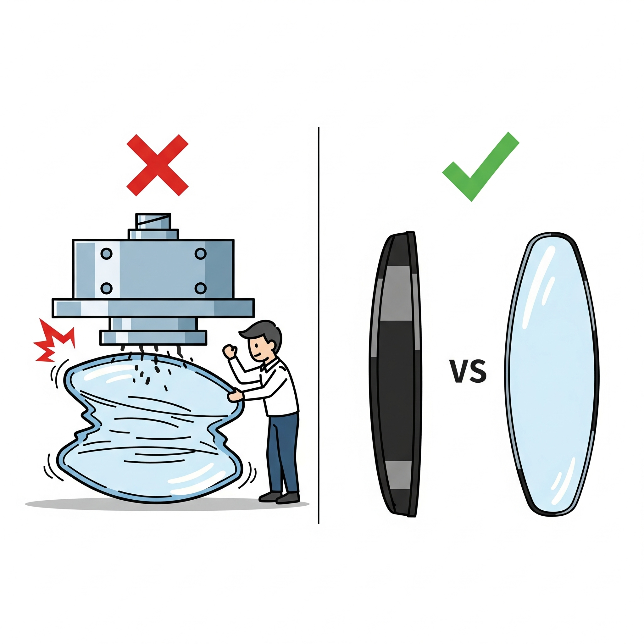 렌즈에 대해 흔히 오해하는 압축한다라는 표현이 잘못 되었다는것을 쉽게 설명해주는 그림
