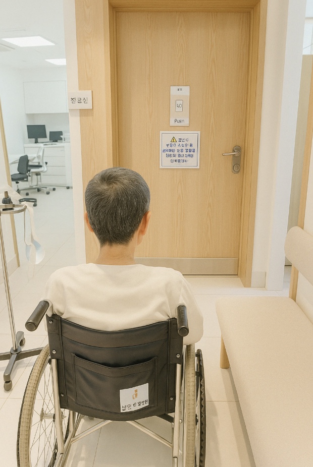 병원치료하기전 대기중