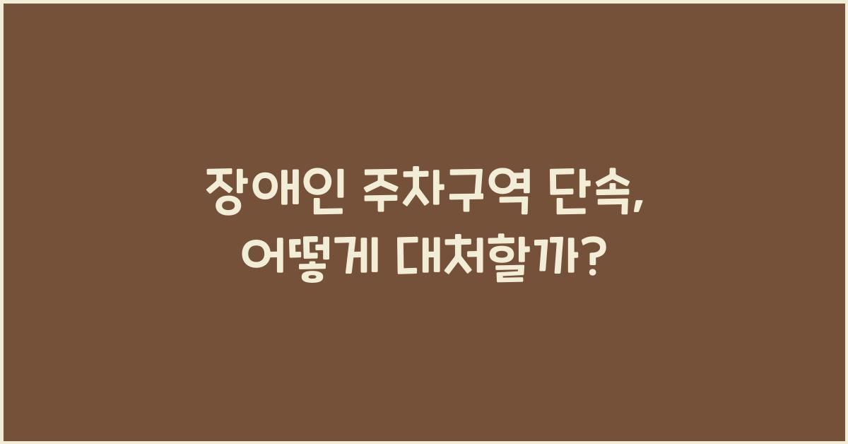장애인 주차구역 단속