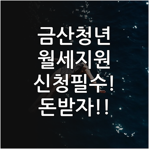 2026 금산군 청년 월세 지원 소득..