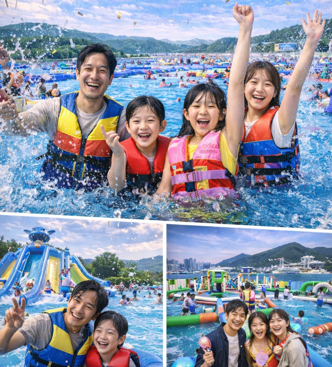 초등 아이 방학 코스, 장흥 물 축제 관련 사진