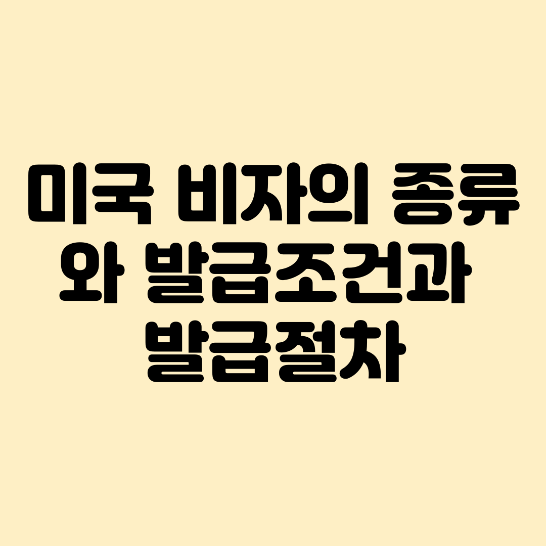 미국비자의 종류