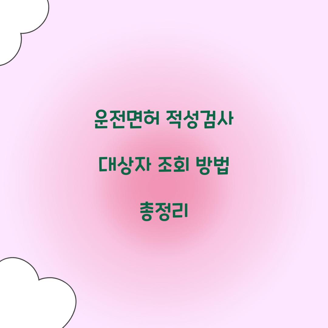 운전면허 적성검사 대상자 조회