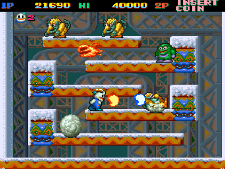 적에게-눈덩이를-던져서-얼리는-화면