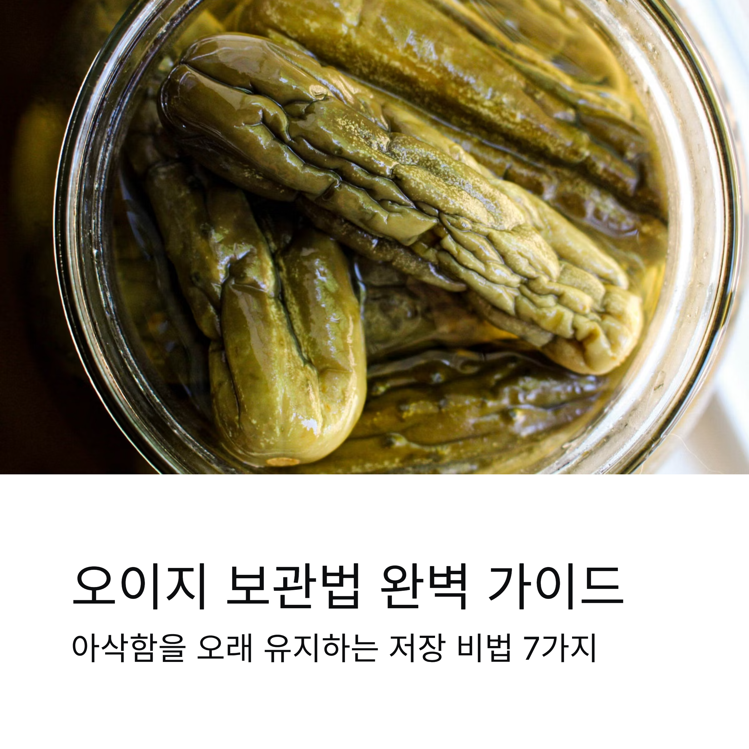 오이지 보관법과 저장성 높이는 팁 한 번에 정리