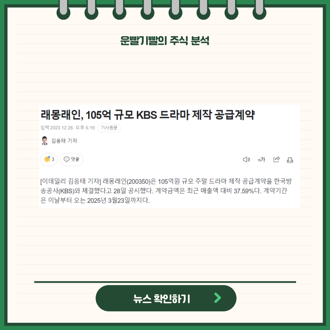 래몽래인 실적
