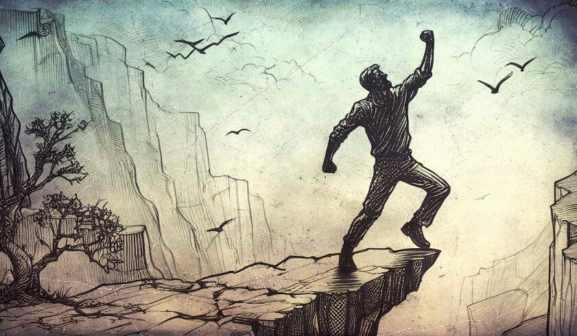 벼랑 위에서 버틴다