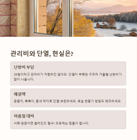 관리비와 단열 현실은?