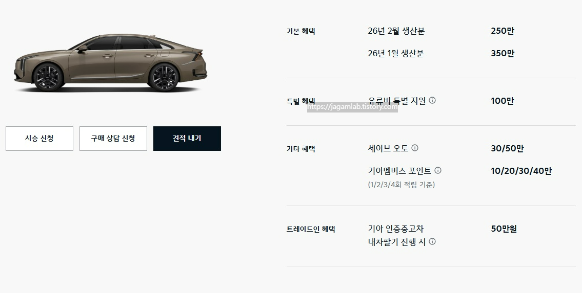 26년 4월 2026 K8 재고차, 유류비 특별 지원, 세이브 오토, 기아멤버스 포인트, 기아 인증중고차 내 차 팔기 구매 혜택