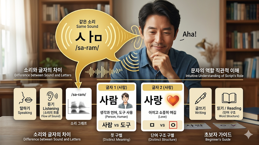 같은 소리를 다른 문자로 적는 이유는 무엇일까? 문자와 발음의 관계 정리