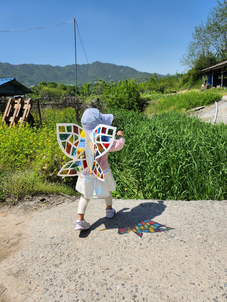 나비 날개를 멘 아이