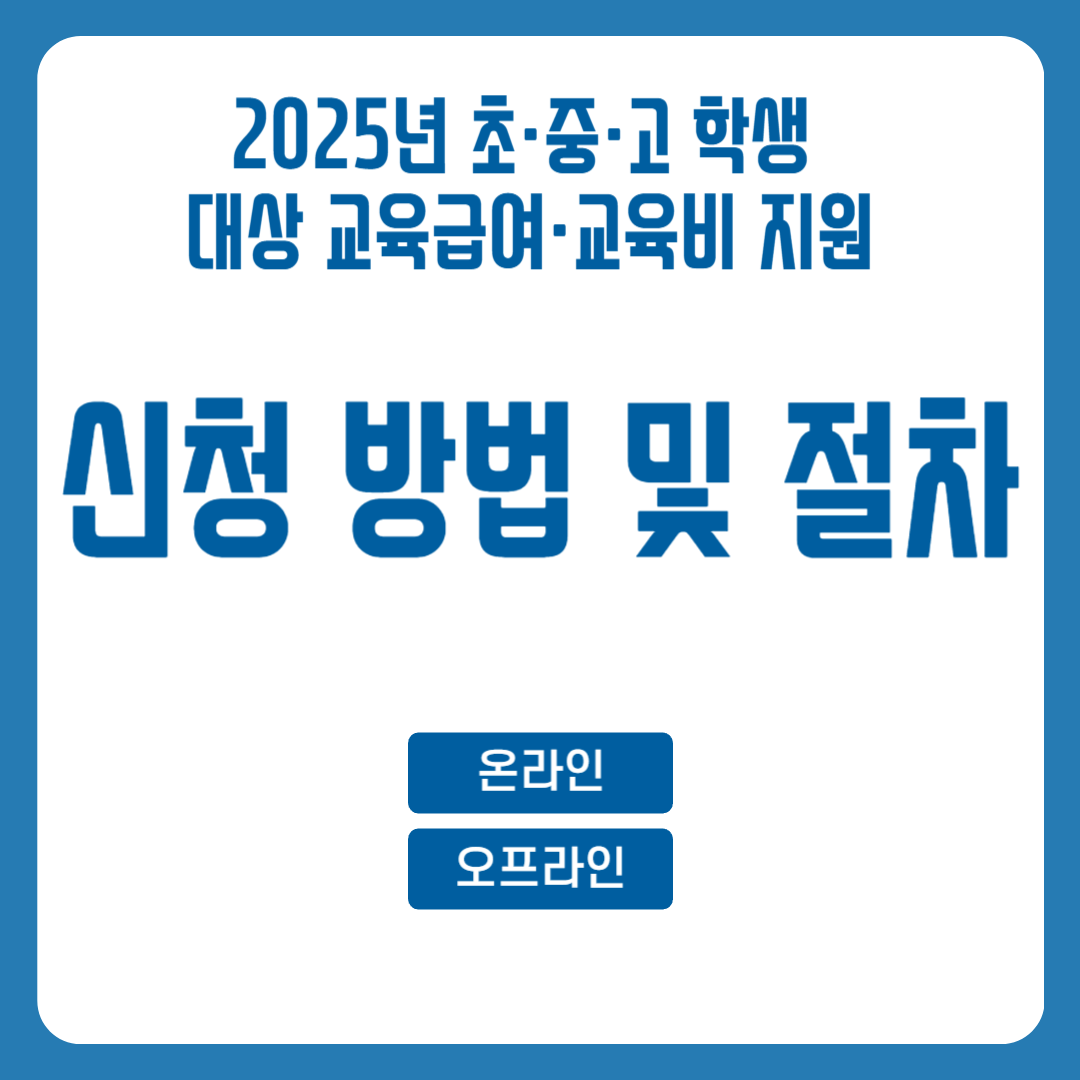 2025년 초·중·고 학생 대상 교육급여·교육비 지원