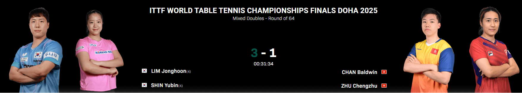 임종훈,-신유빈-조-64강-경기결과