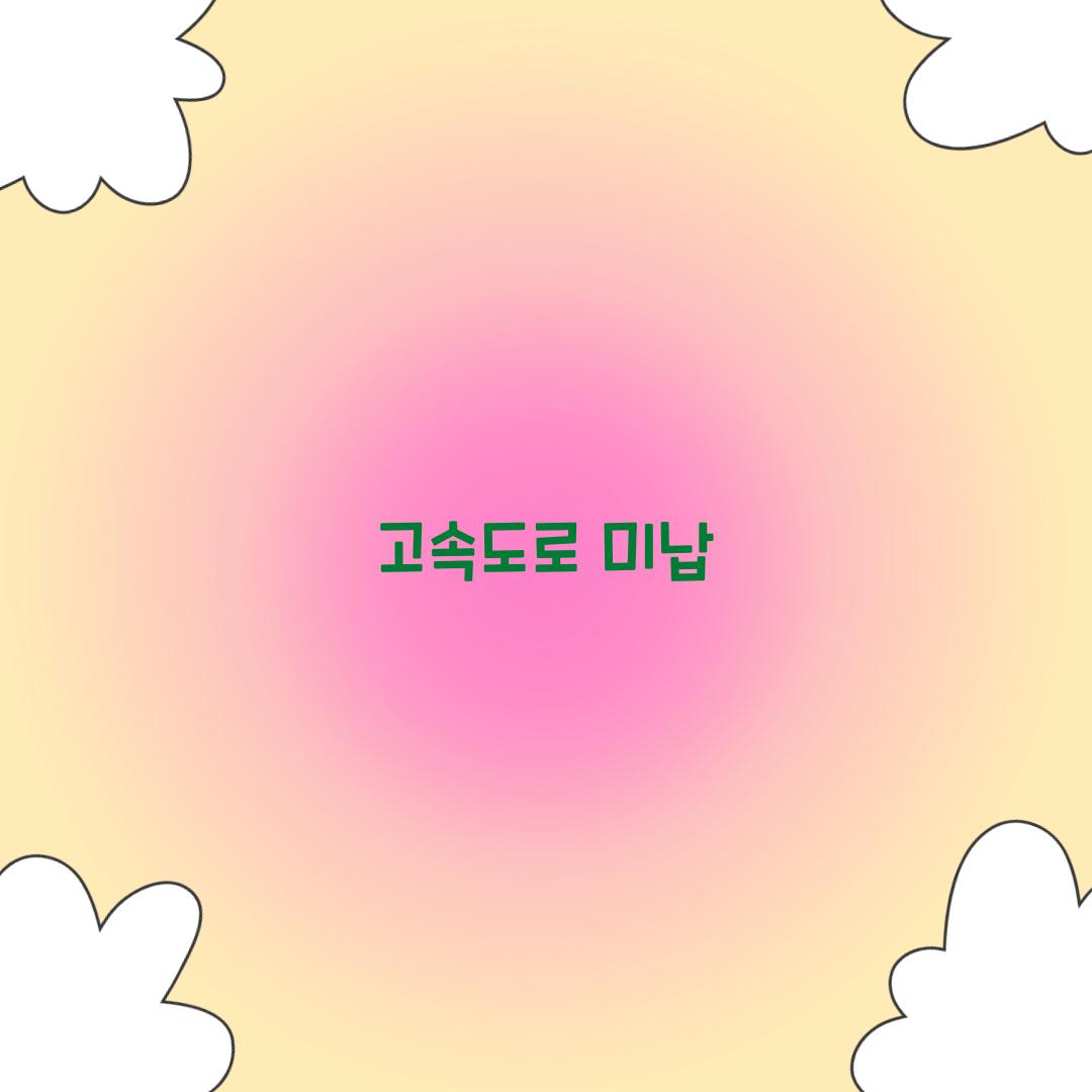 고속도로 미납
