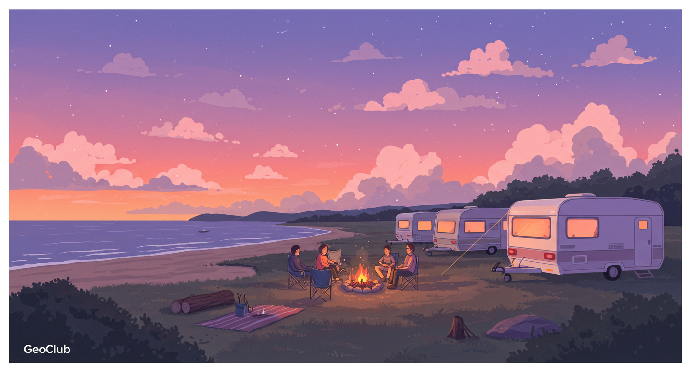 해변 옆 카라반 지오클럽 오토캠핑