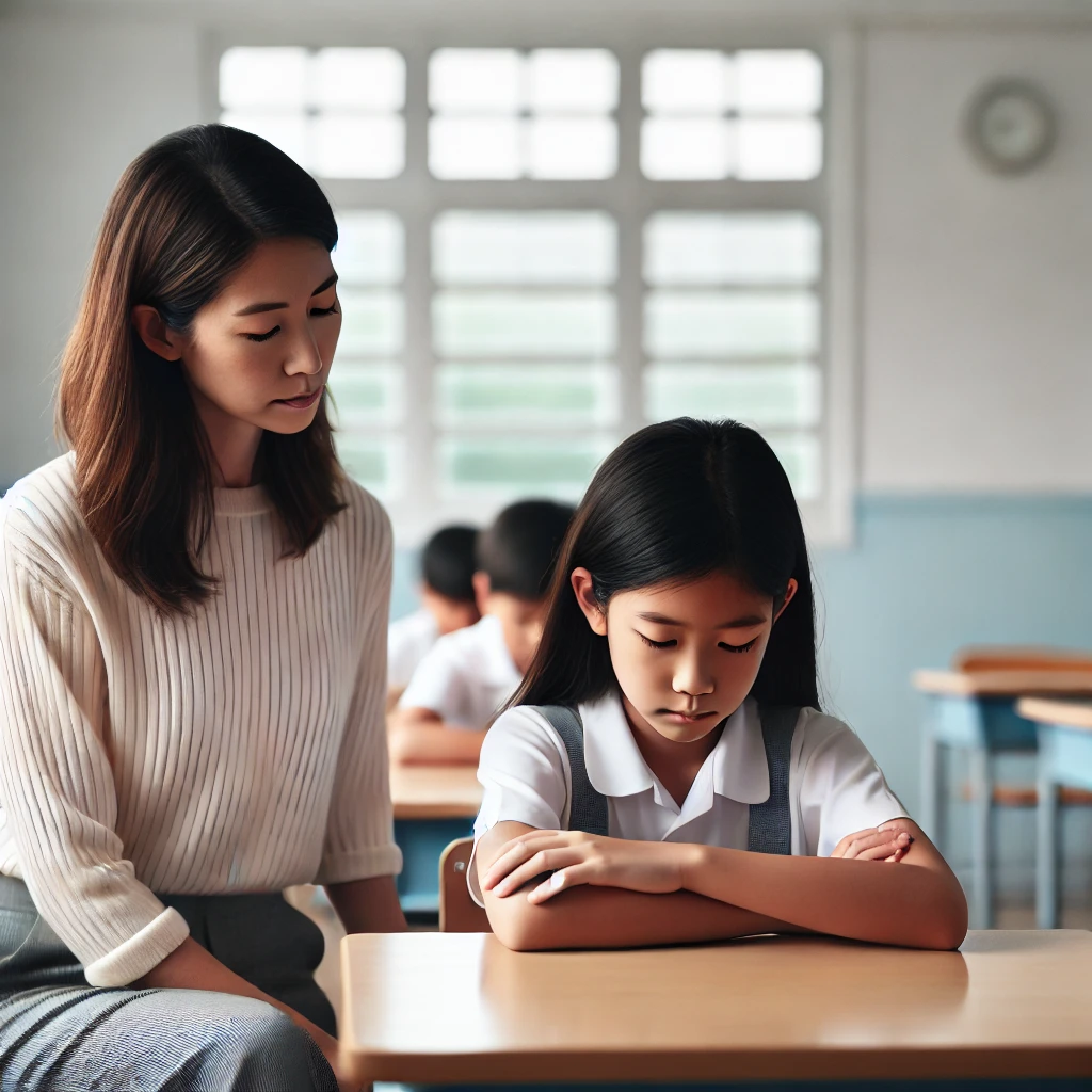 멍하니 앉아 있는 아이 이미지