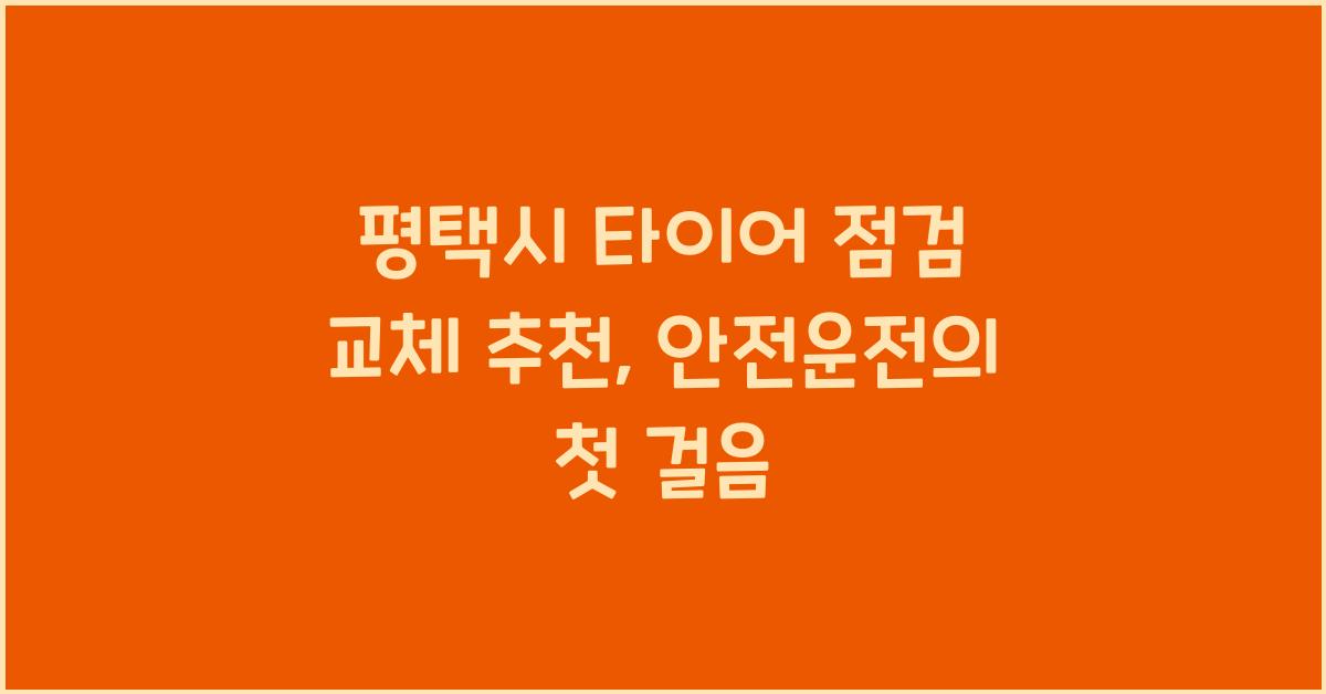 평택시 타이어 점검 교체 추천