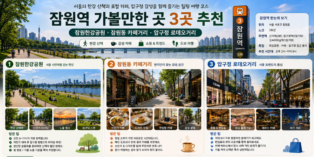 잠원역 가볼만한 곳 3곳