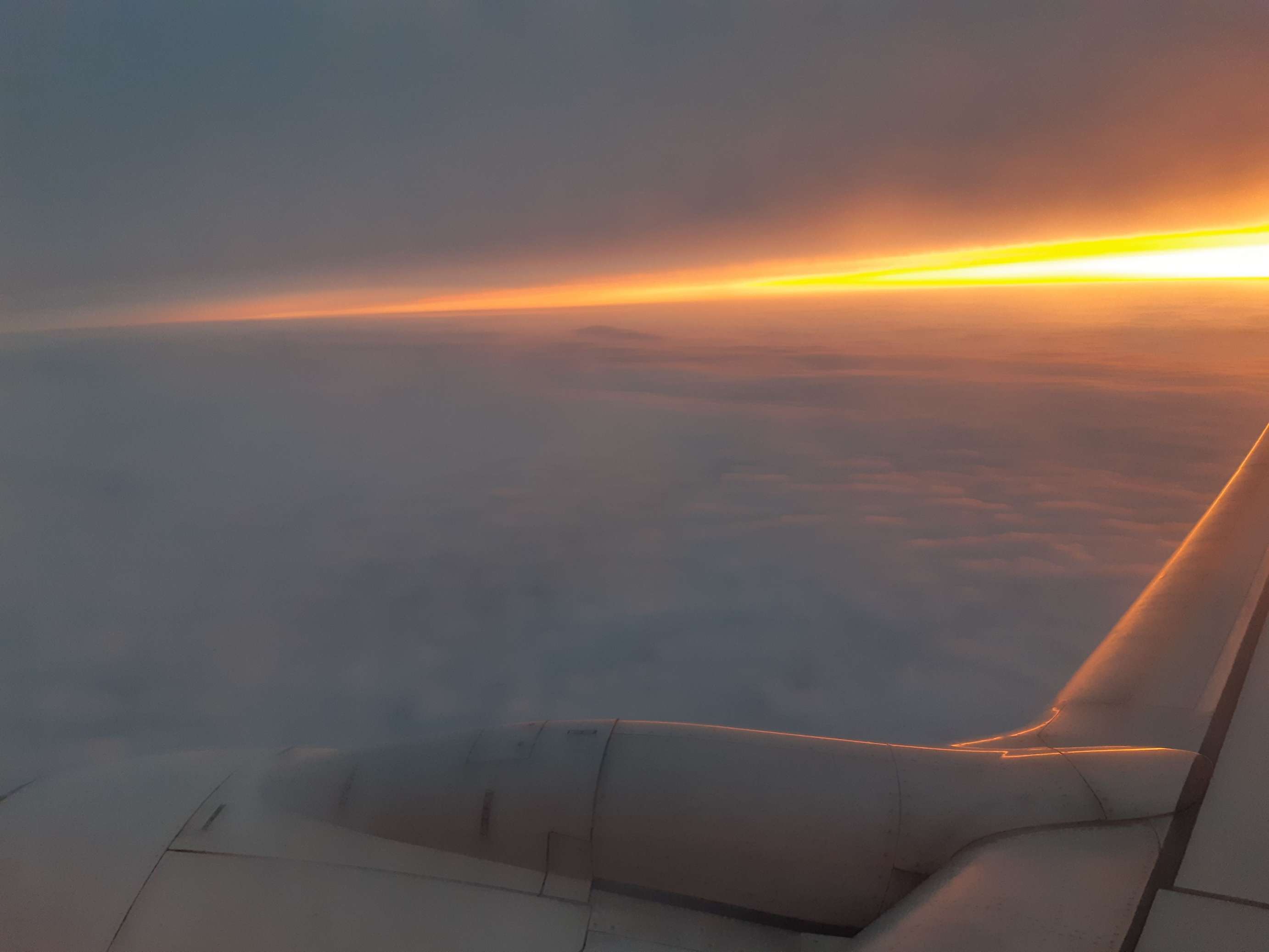 여객기 좌측으로 붉은 띠