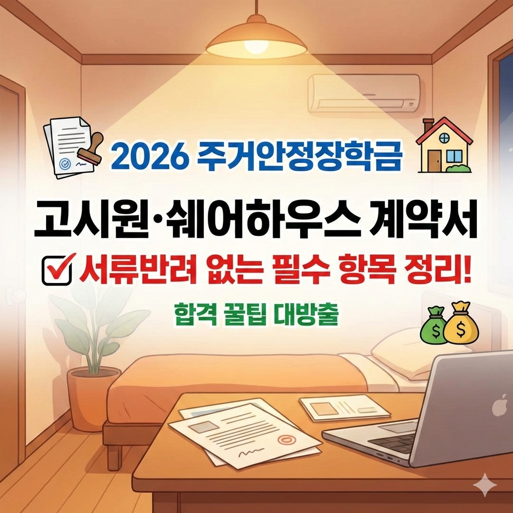 2026 주거안정 장학금 고시원,쉐어하우스 계약서 필수 기재 항목 완벽 정리