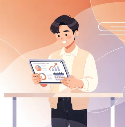 카드 단말기 수수료 2026년 전망치를 확인하는 사장님 일러스트 예시 이미지