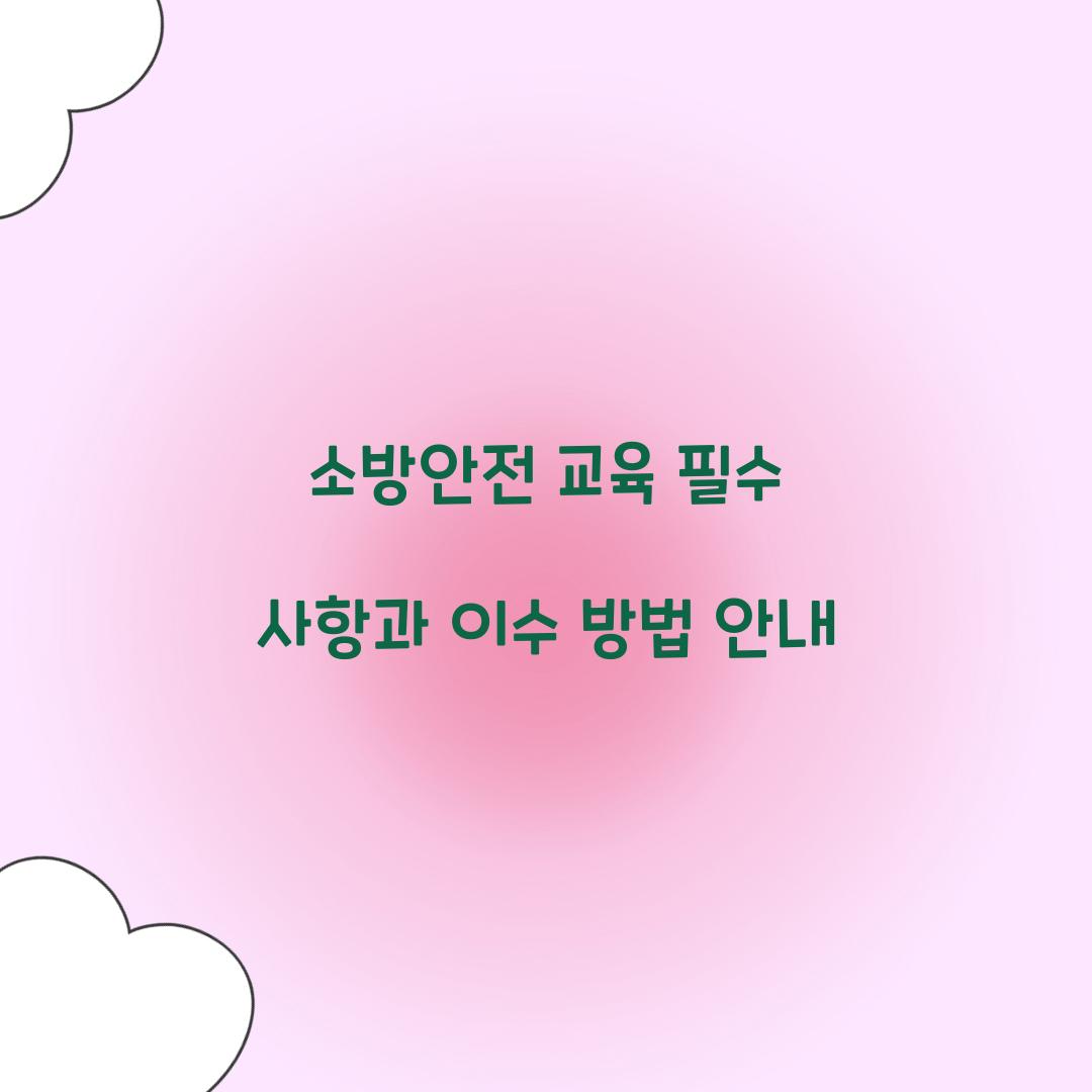 소방안전 교육