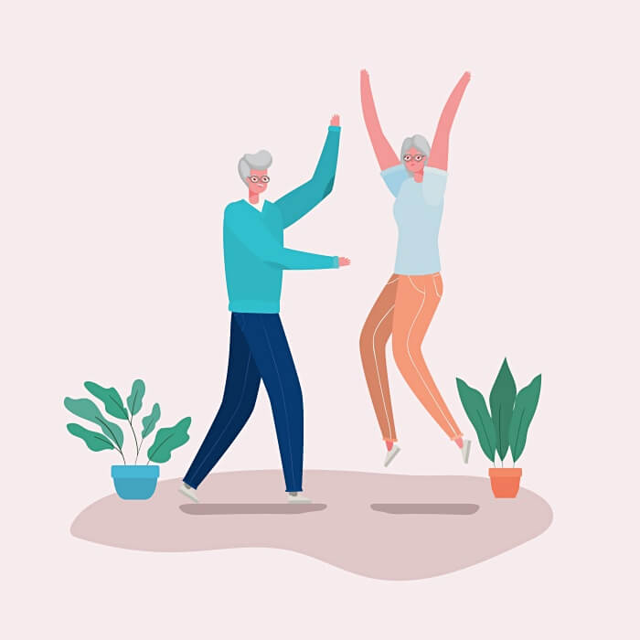 시니어-부부-뛰는-모습