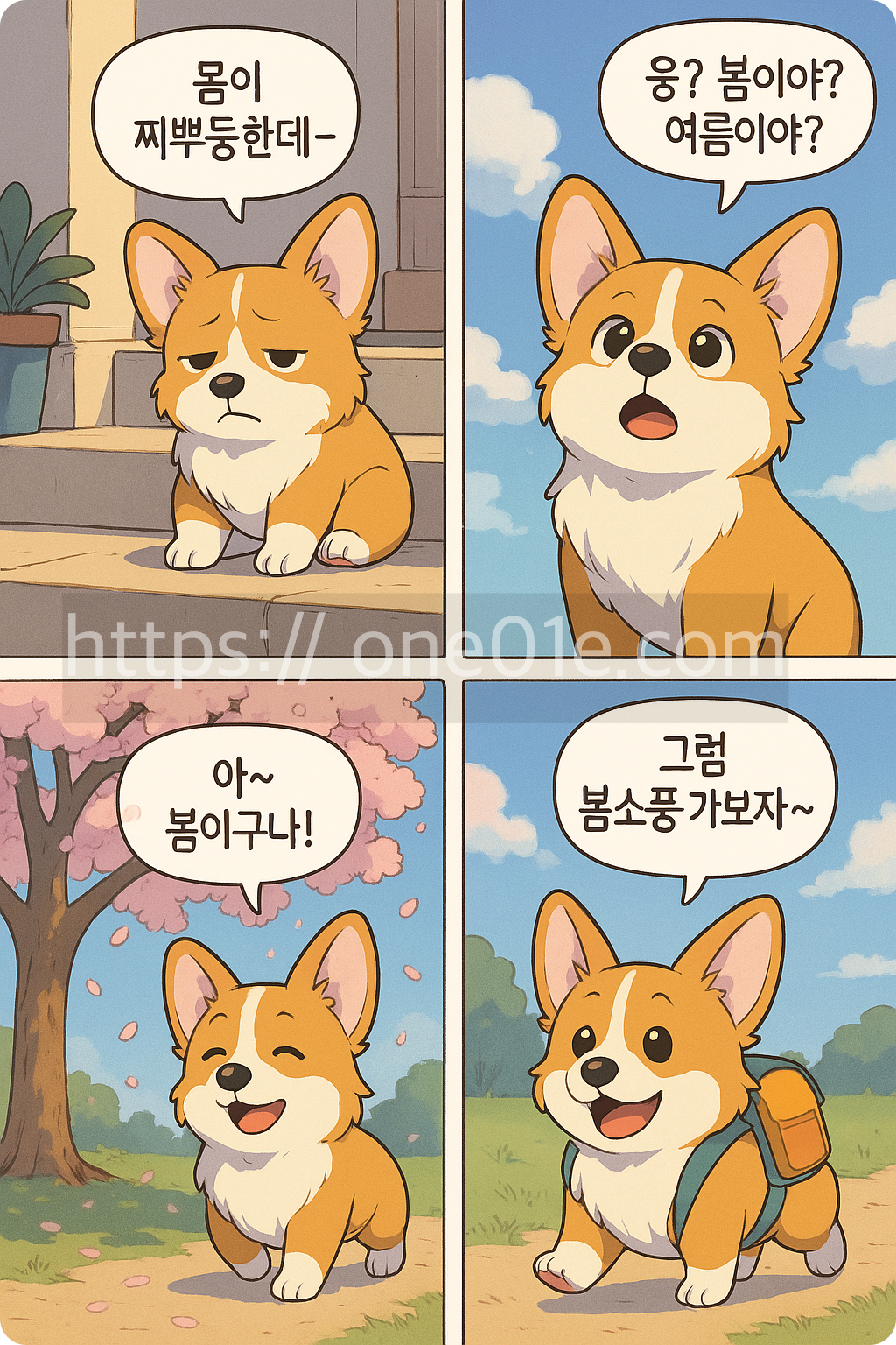 봄을_맞이하는_웰시코기