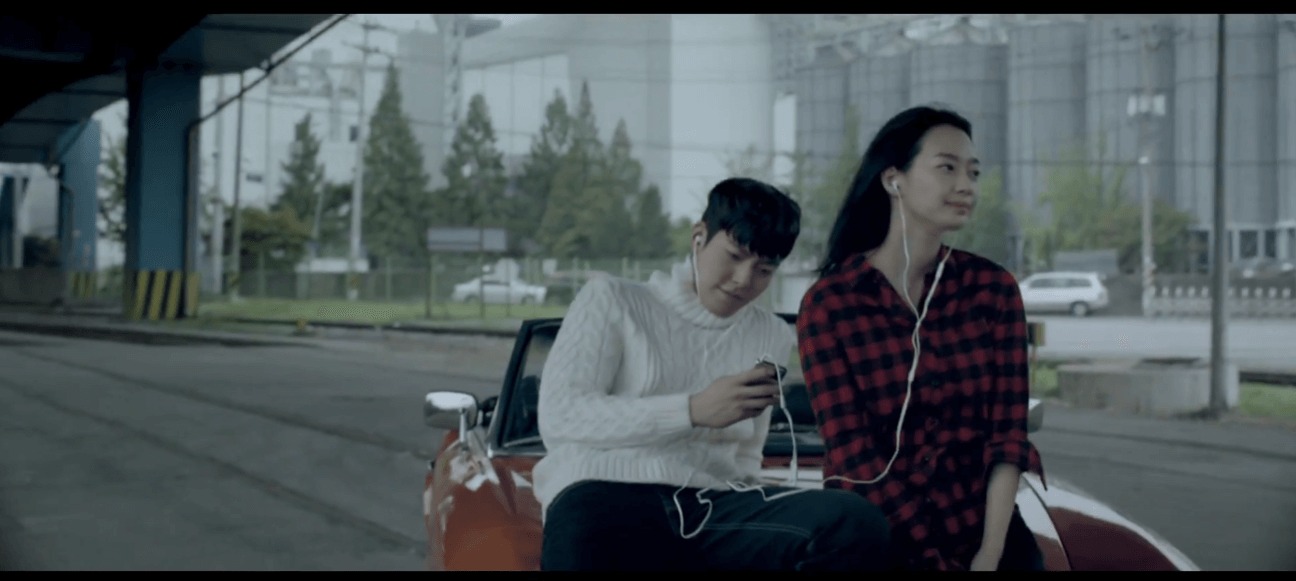 김우빈 신민아 광고 촬영장