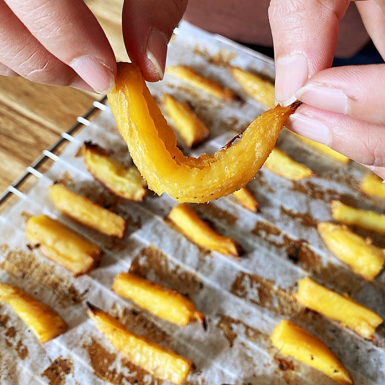 오븐 고구마 말랭이 휘어보기