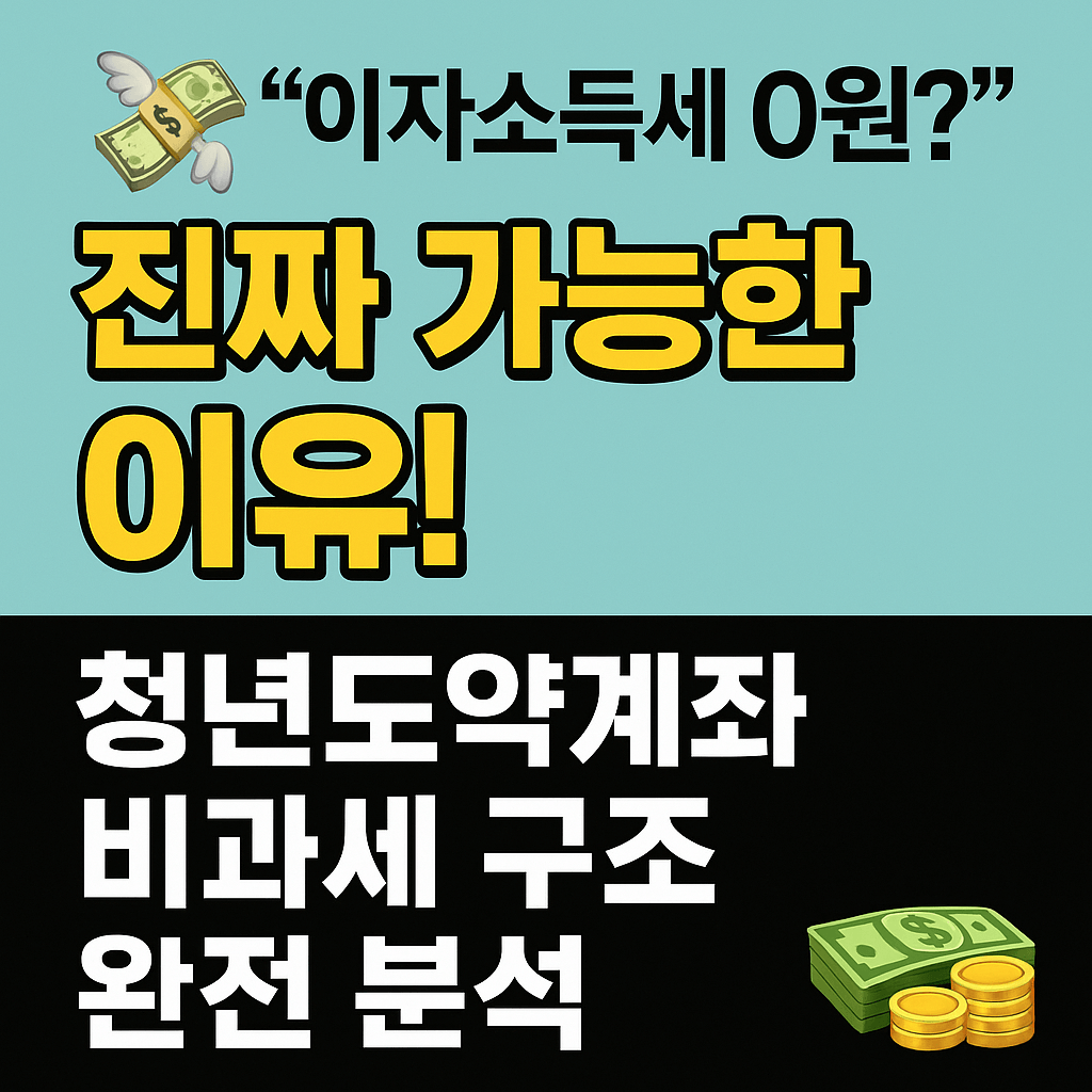 청년 맞춤형 정부지원 금융상품 비과세 혜택 정리