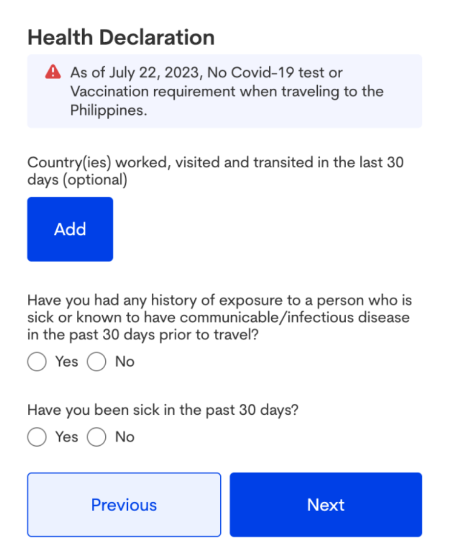 필리핀 입국신고서 작성방법 이트래블 최신 개정판