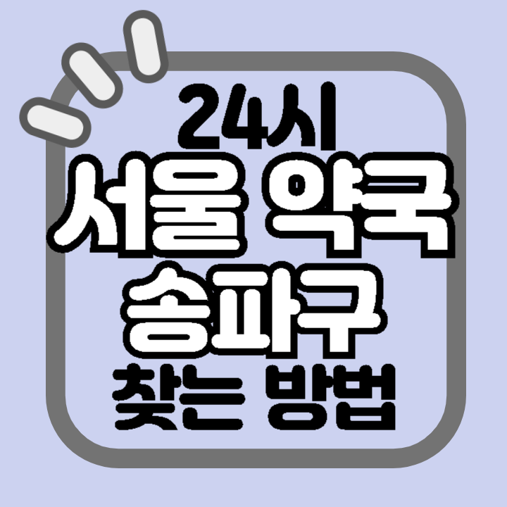 서울 송파구 24시 야간 주말 공휴일 명절 추석 설 약국 병원 동물병원 찾기