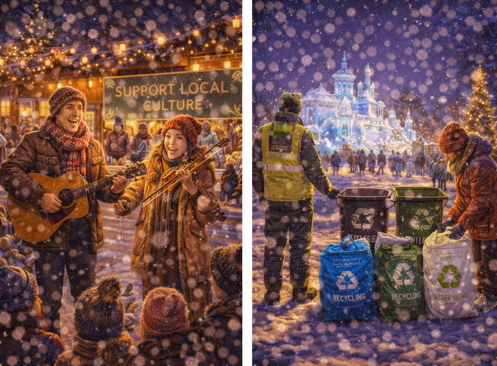 지속가능한 겨울축제를 위해 노력하는 사람들 사진