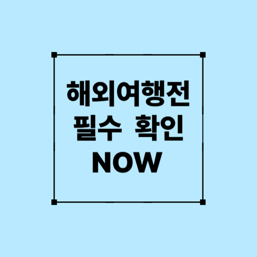 해외여행 필수확인 NOW