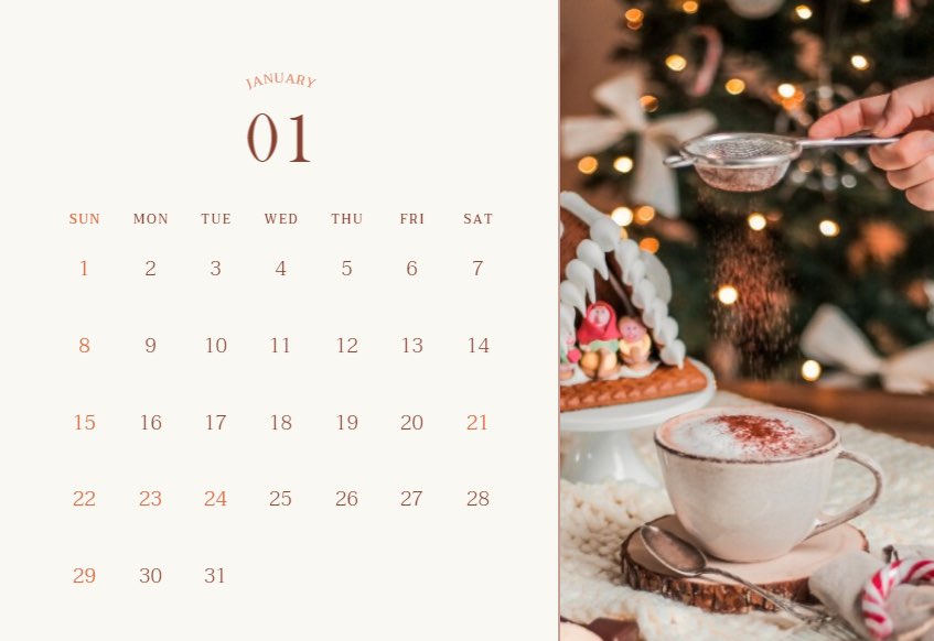 감성 달력 이미지