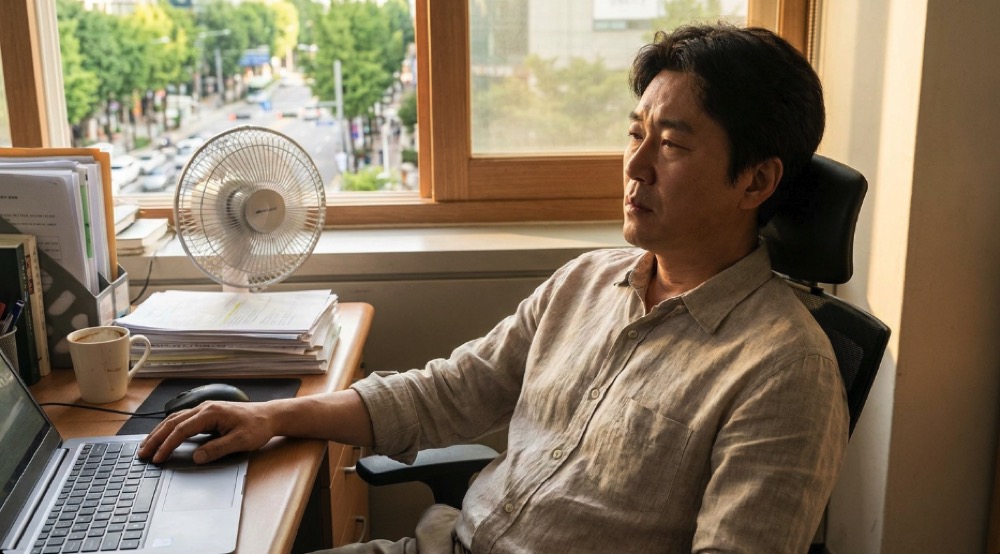 더위 속 멈춤