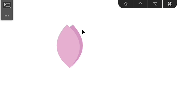 자유 변형 도구로 반사하기