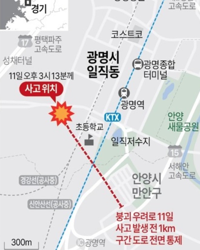 광명 신안산선 도로 붕괴 사고1